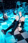 萌新推特00後露臉網紅美少女▌白莉愛吃巧克力▌Cos初音未來 香艷酥乳粉嫩白虎演唱會 精美私拍