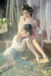 極品雙模網紅美少女火辣出鏡▌雲溪溪x奶桃▌古裝浴池嬉戲 性感肚兜誘人乳暈 濕身誘惑超寫實古代風