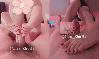 最新666元電報群福利~珠海美腿玉足小姐姐推特網紅【Lisa_ZhuHai】私拍完結~龜責榨精裸足絲襪推油精射 合集（3）