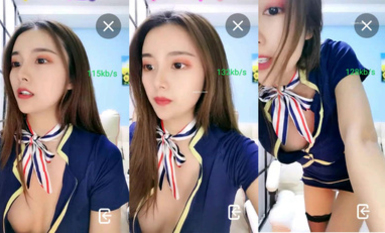 人氣女神【嫩模貝貝】制服誘惑~騷舞勾引~抖臀擠胸 (14)